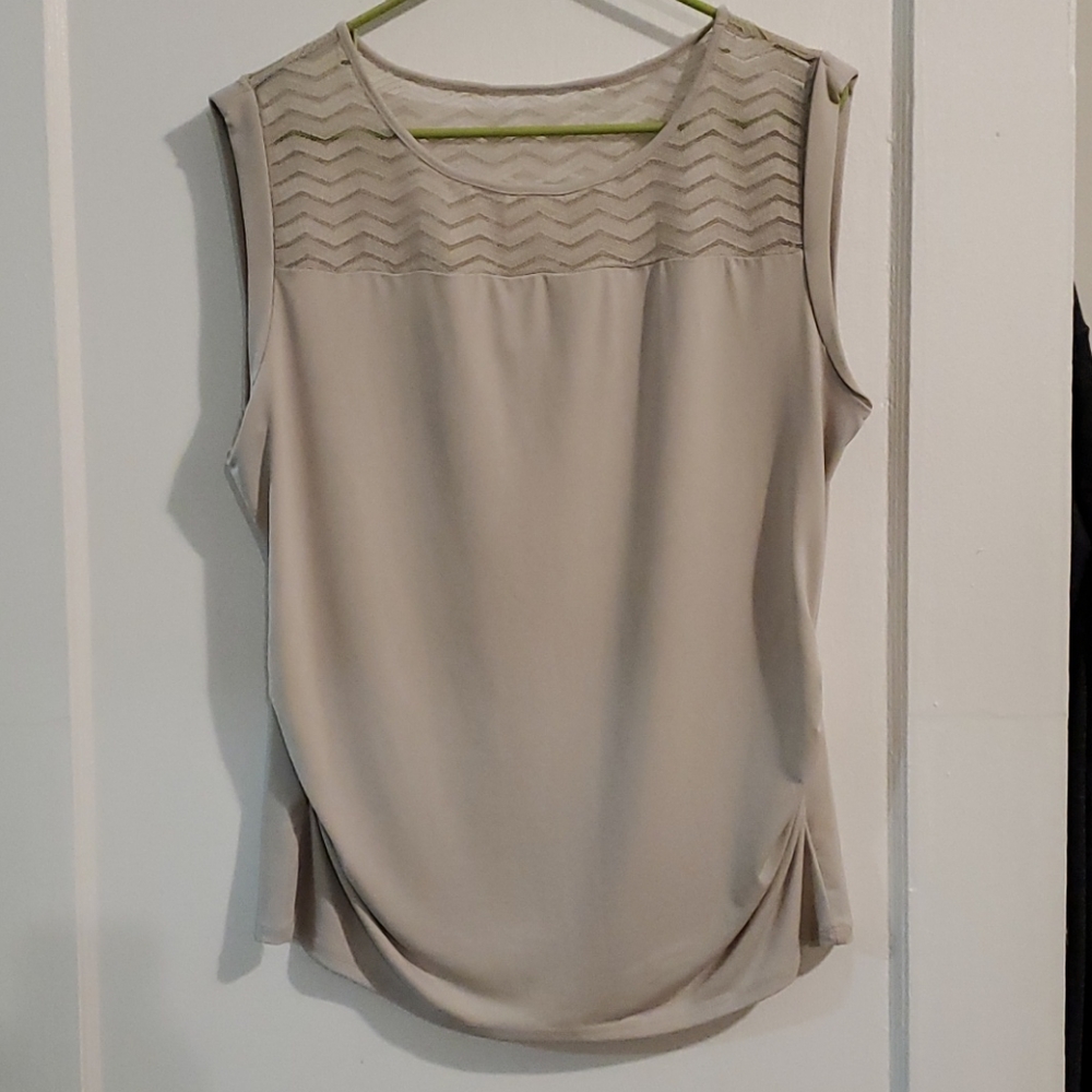 New York & Company Tan Blouse L